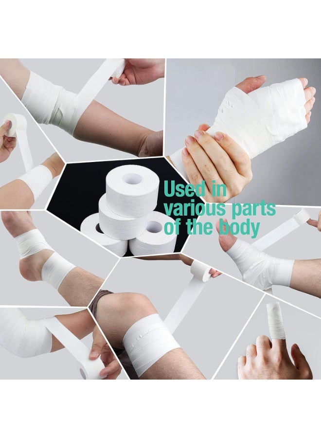 بتيمفم شريط رياضي أبيض، عبوة من 4 قطع، شريط رياضي ذاتي اللصق من القطن لدعم المعصم والكاحل، خالٍ من الرواسب، شريط قابل للتهوية للجمباز والملاكمة والهوكي والتسلق والتدريب - Image 5