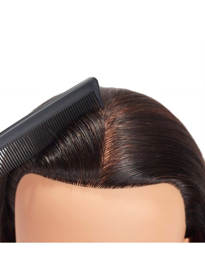 training head Traininghead 20-22'' Female Mannequin Head 100% Human Hair Hairdresser Training Practice Head Cosmetology Manikin Head Doll Head with Clamp Stand (1711-16'') - Image 3