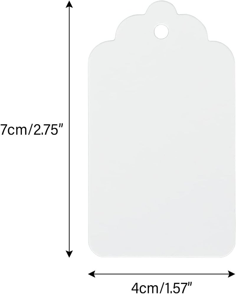 g2plus Price Tags, White Paper Gift Tag, 100 PCS Paper Tags with String, 2.8×1.6 in Blank Labeling Tag for Gift Wrapping, DIY Arts & Crafts, Wedding, Christmas, Mother's Day, Teachers Day - Image 2