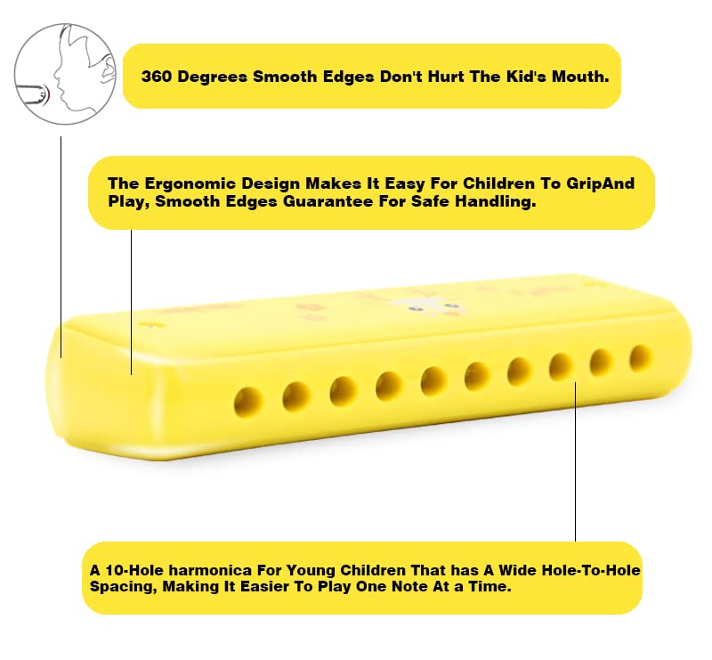 Crafteem Colored Harmonica for Kids and Beginners - Easy-to-Learn Key of C Instrument - Portable and Lightweight. - Image 3