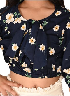 LILPICKS Floral Printed Top & Solid Oversized Pant Co-Ords Set by Styli  - Image 2