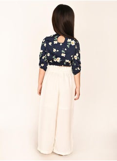LILPICKS Floral Printed Top & Solid Oversized Pant Co-Ords Set by Styli  - Image 4