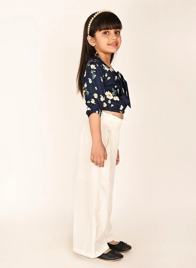 LILPICKS Floral Printed Top & Solid Oversized Pant Co-Ords Set by Styli
