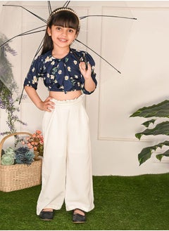 LILPICKS Floral Printed Top & Solid Oversized Pant Co-Ords Set by Styli  - Image 1