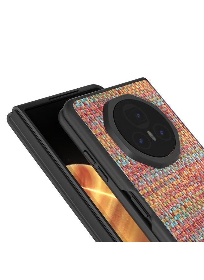 Green Tiger - Case For Honor Magic V3 Black Frame Color Lattice Texture PU Phone Case - Image 1