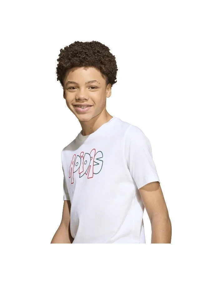 اديداس تيشيرت جرافيتي أبيض للأطفال