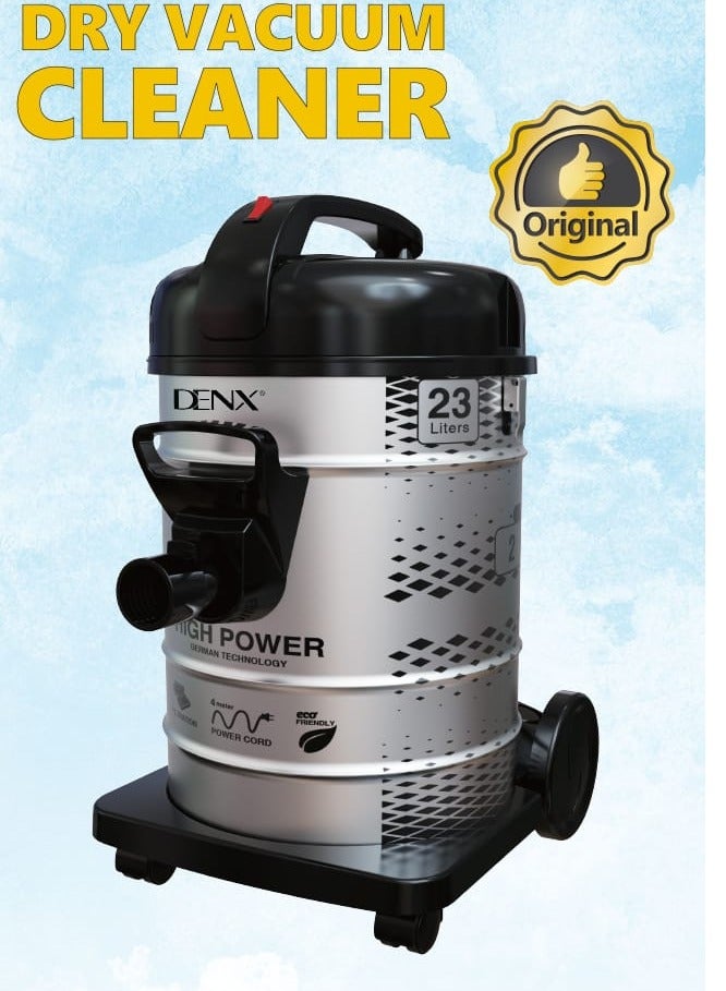 دينكس مكنسة كهربائية جافة بسعة غبار كبيرة 23 لترًا، شفط قوي، تنظيف متعدد الأسطح، عجلات متينة، هيكل خفيف الوزن، مثالية للاستخدام المنزلي والمكتبي والتجاري - أسود - Image 1