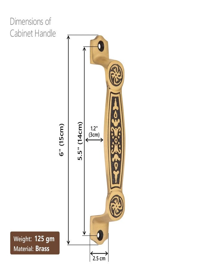COMPASS Full Brass Cabinet Handle | Cabinets for All The Doors of House | Office | Hotels | Size: 6" CH-Coin, Antique Finish | Pack of 4 - Image 2