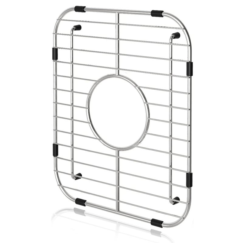 Orgneas Sink Protectors for Kitchen Sink, Single Bowl Sink Bottom Grid 12.5"x16"x1.25", 304 Premium Stainless Steel Grid Insert Sink Grate Drying Rack Centered Drain, 1 Pcs - Image 1