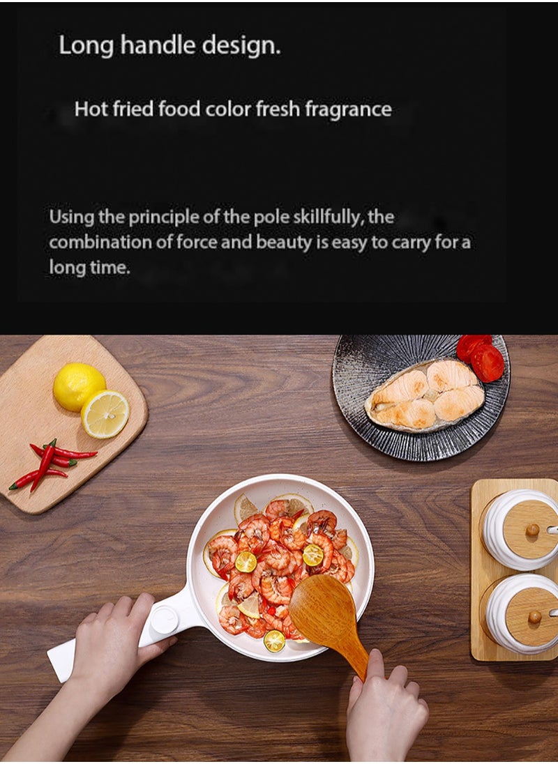 miss ceool 1.5L Multi-functional Electric Skillet 600W Non-Stick Rapid Cooking Noodles Steak Egg Fried Rice Ramen Soup Hot Pot Electric Fry Pan 2 Modes Temperature Control with UK Plug Type  - Image 4
