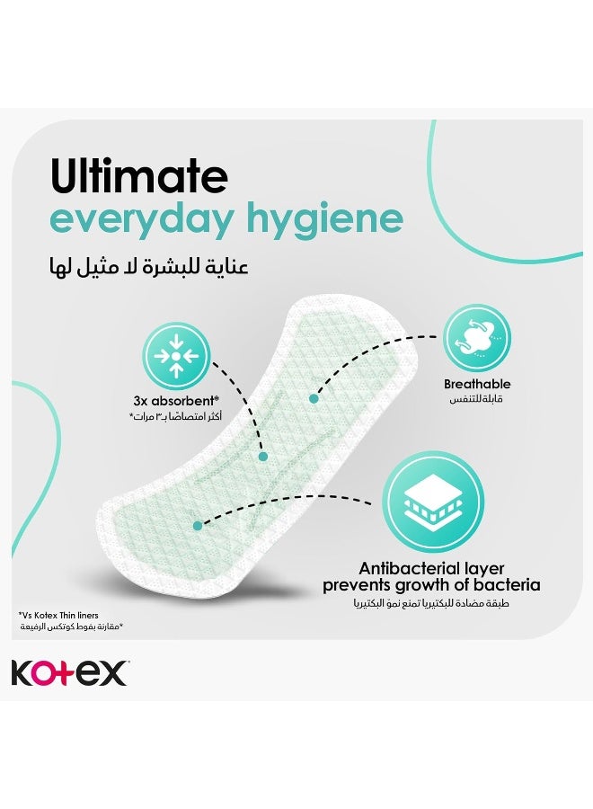 Kotex Antibacterial Panty Liners, 99% Protection From Bacteria Growth, Long Size, 20 Daily Panty Liners - Image 4