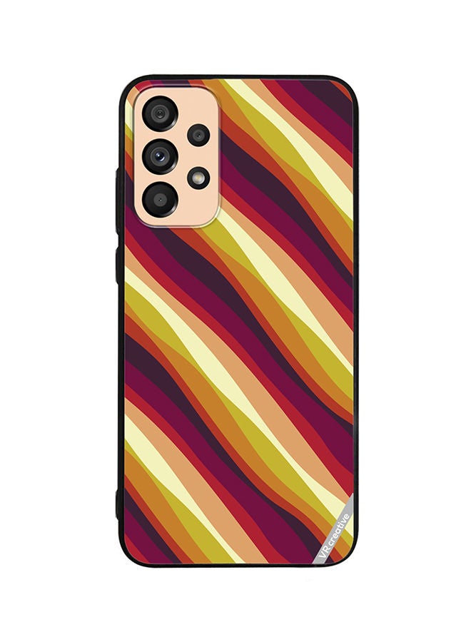 VR CREATIVE Protective Case Cover For Samsung Galaxy A72 Colorful With Curved Lines Pattern2 Design Multicolour - Image 1