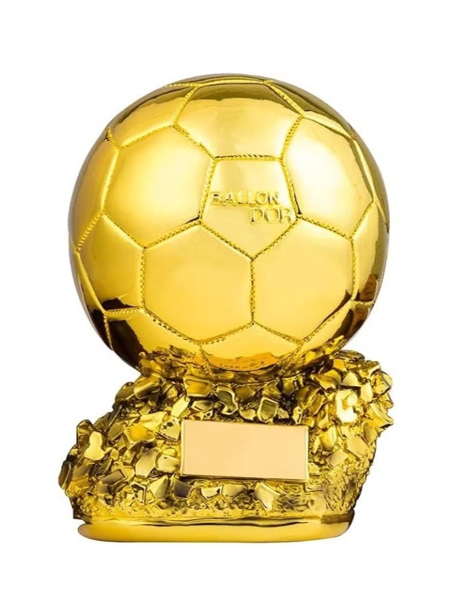 Dreamzon Ballon d'Or Trophy Football Trophy, Golden Ballon Football Trophy, Best Soccer Trophy Resin Replica with Electroplating Process for Office Decorations Fans Gifts and Birthday Gift - Image 1