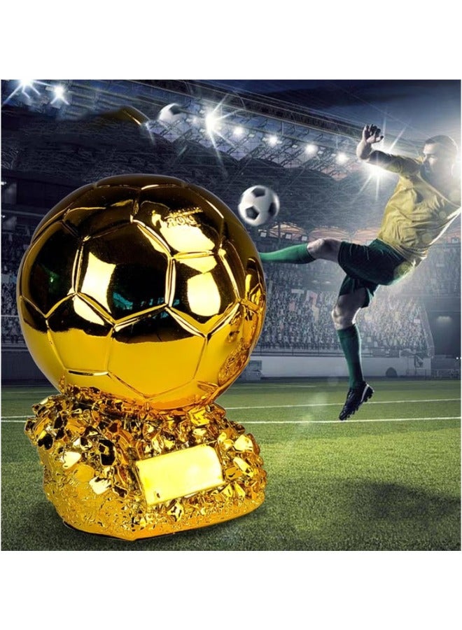 Dreamzon Ballon d'Or Trophy Football Trophy, Golden Ballon Football Trophy, Best Soccer Trophy Resin Replica with Electroplating Process for Office Decorations Fans Gifts and Birthday Gift - Image 2