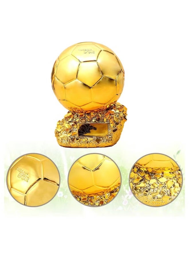 Dreamzon Ballon d'Or Trophy Football Trophy, Golden Ballon Football Trophy, Best Soccer Trophy Resin Replica with Electroplating Process for Office Decorations Fans Gifts and Birthday Gift - Image 4
