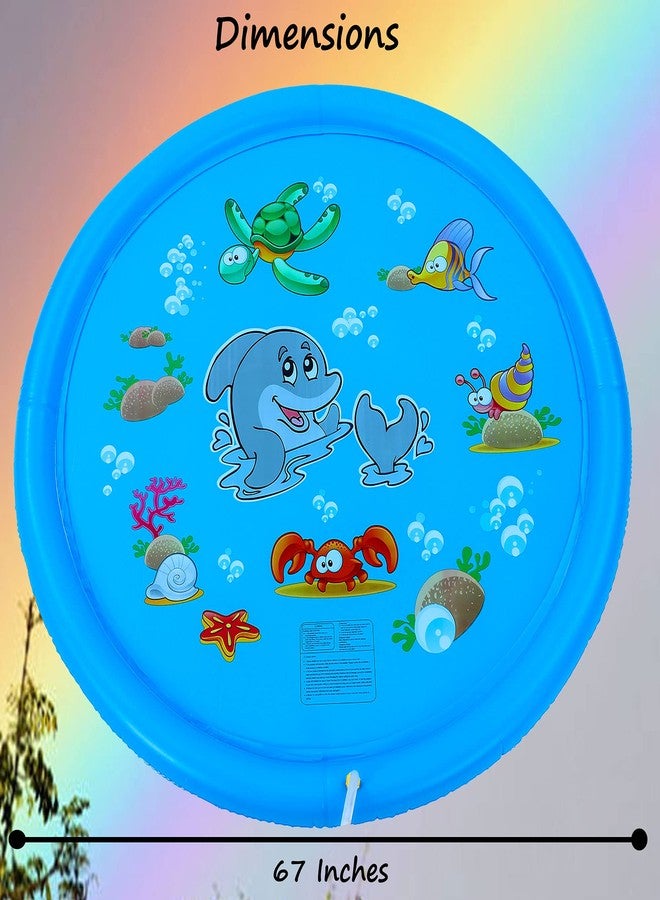 Dimple Outdoor Water Fun for Kids: 67" Inflatable Splash Pad | Water Play Mat with Sprinklers Age 3 4 5 6 7 yr | Toddler Water Toy for Summer Splash and Play - Image 5