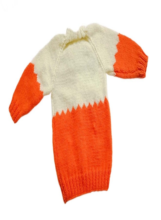 Cute Collection Hand Knitted Woolen Sweater with Cap and Socks Set for Winter 6-12 Months Baby and New Born Baby Multicolour - Image 4