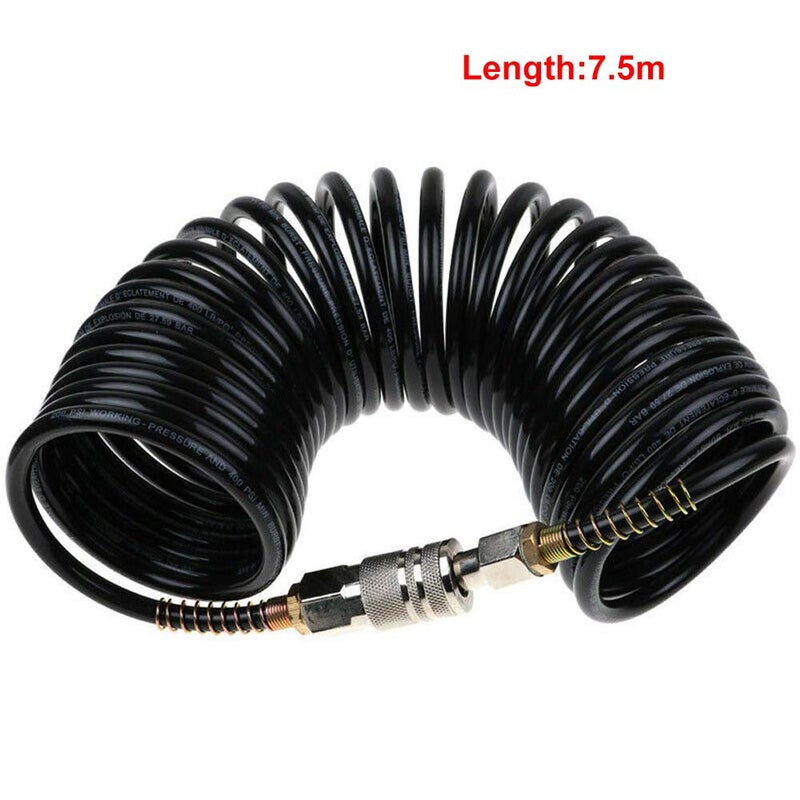 ELEGICKLIP 25ft Air Compressor Hose with Bend Restrictor and 1/4 Quick Coupler - Coiled Flexible Air Hose with Solid Copper Connectors - Image 2