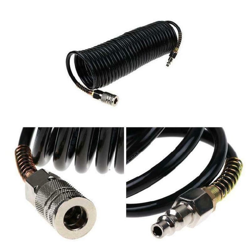 ELEGICKLIP 25ft Air Compressor Hose with Bend Restrictor and 1/4 Quick Coupler - Coiled Flexible Air Hose with Solid Copper Connectors - Image 5