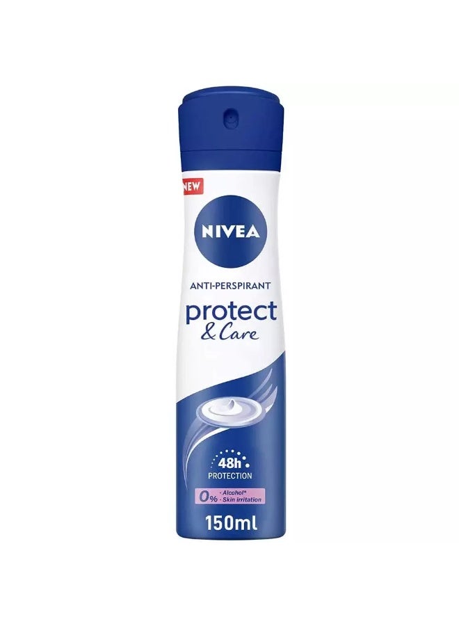 Nivea Protect and Care Deo Spray, Anti-perspirant for Women, Spray 150ml - Image 1