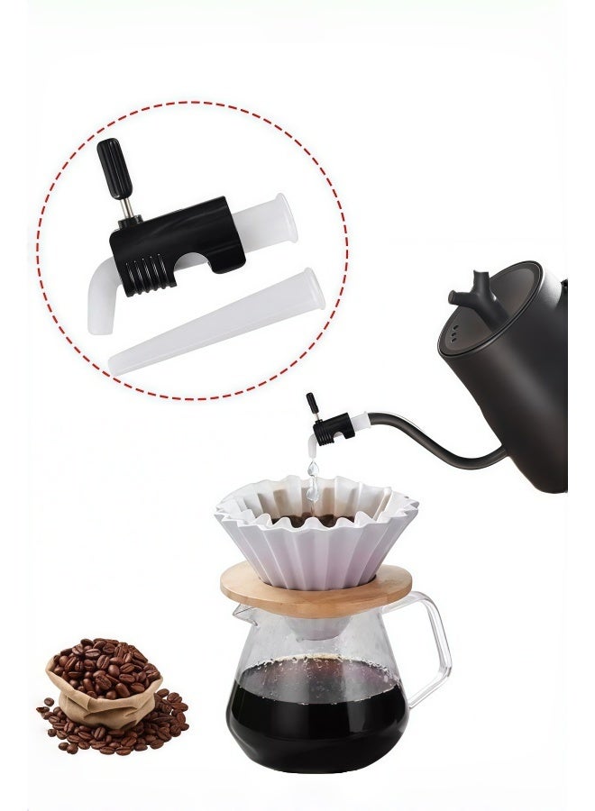 2 Pcs Adjustable Coffee Gooseneck Kettle Flow Regulator,Coffee Pot Water Flow Restrictor Spout Replacement Nozzle,Control Dripping Pour Rate Barista Accessory Diversion Aid - Image 2