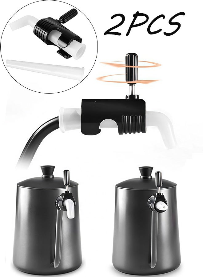 2 Pcs Adjustable Coffee Gooseneck Kettle Flow Regulator,Coffee Pot Water Flow Restrictor Spout Replacement Nozzle,Control Dripping Pour Rate Barista Accessory Diversion Aid - Image 1