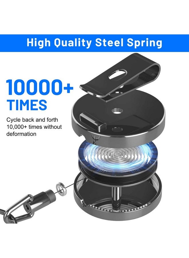 selizo 3 Pcs Heavy Duty Badge Reels Retractable Badge Holder Selizo Metal Retractable Keychain Badge Reel Id Badge Holder Retractable With Belt Clip Key Ring For Key Name Card Holder - Image 2