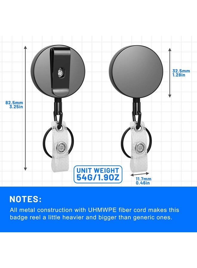 selizo 3 Pcs Heavy Duty Badge Reels Retractable Badge Holder Selizo Metal Retractable Keychain Badge Reel Id Badge Holder Retractable With Belt Clip Key Ring For Key Name Card Holder - Image 5