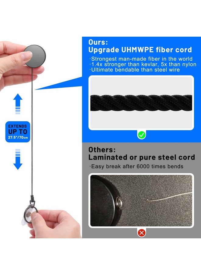 selizo 3 Pcs Heavy Duty Badge Reels Retractable Badge Holder Selizo Metal Retractable Keychain Badge Reel Id Badge Holder Retractable With Belt Clip Key Ring For Key Name Card Holder - Image 3