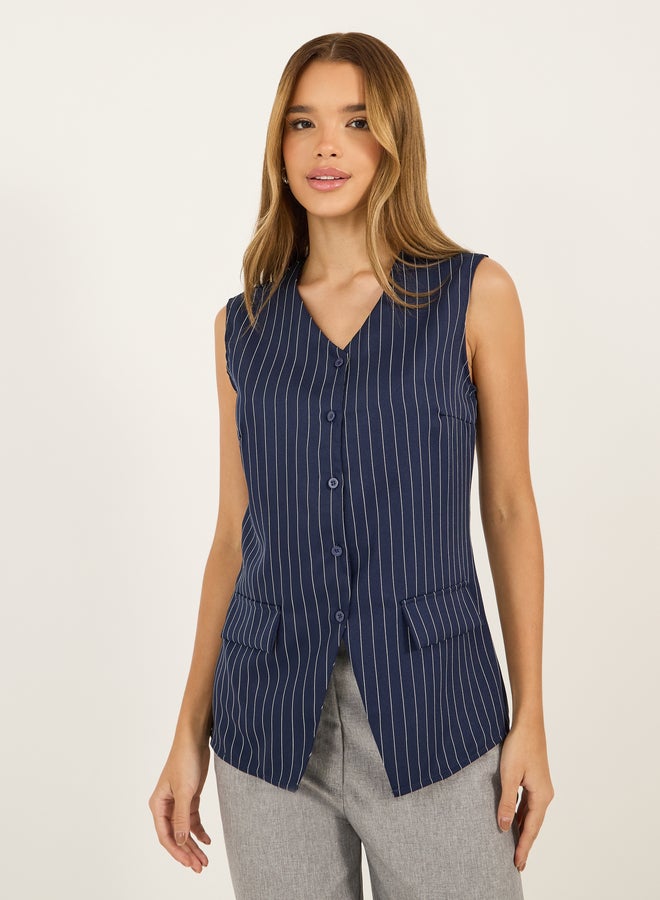 ستايلي جيليه مخطط بأزرار غلق - Image 1