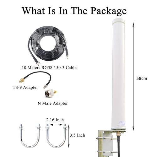 SIGNALPLUS Omni-Directional 5G 4G LTE Antenna ts9 SMA/Outdoor WiFi Long Range/Cell Phone Antenna 698-3800MHz 12dBi for Modem/Router/Cell Signal Booster - Image 3