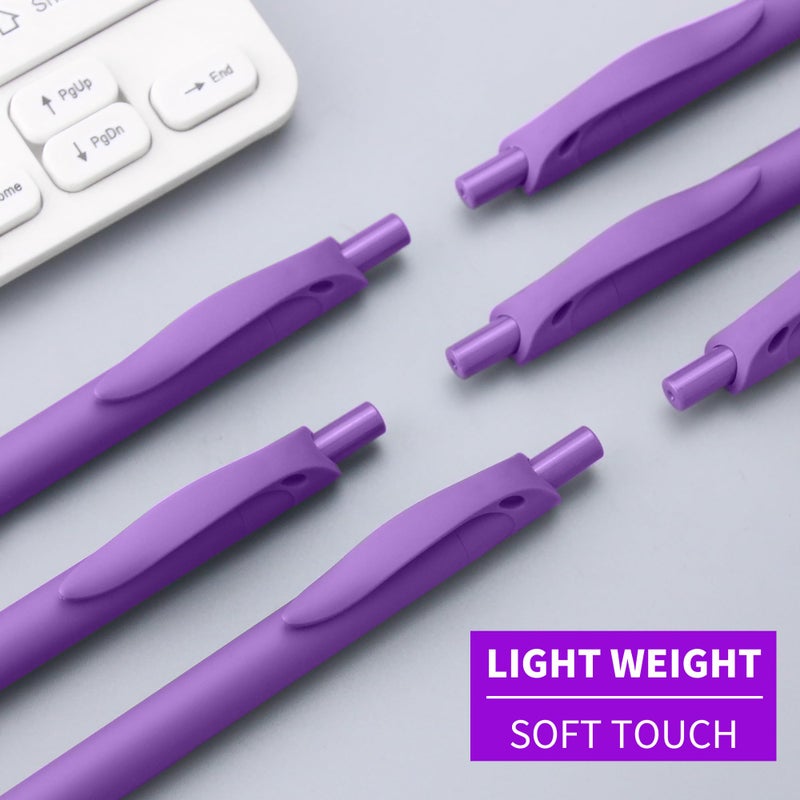 deegtran Pens Bulk, 50 Pack No Bleed Purple Click Pens, Wholesale Retractable Ballpoint Pens, Medium Point, Smooth Ink Pens, 1.0MM Purple Ink - Image 4