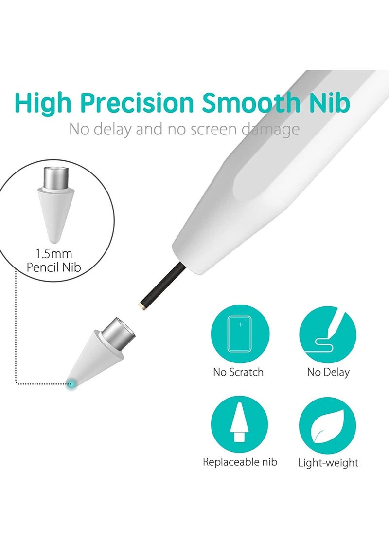 Stylus Pen for Apple iPad, Pencil Styluses Compatible with iPad 2/3/4/5/6/7/8/9/10 Generation Pro 9.7/10.5/11/12.9 Air 1/2/3/4/5 Mini 1/2/3/4/5/6 Alternative Drawing Smart Stylist for Touch Screens