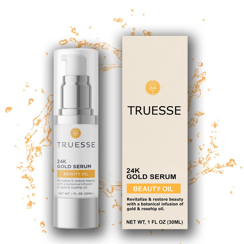 TRUESSE 24K Gold Serum  AntiAging Serum  Face Serum for Women  Ayurvedic Oil for Wrinkles 1 fl ounce