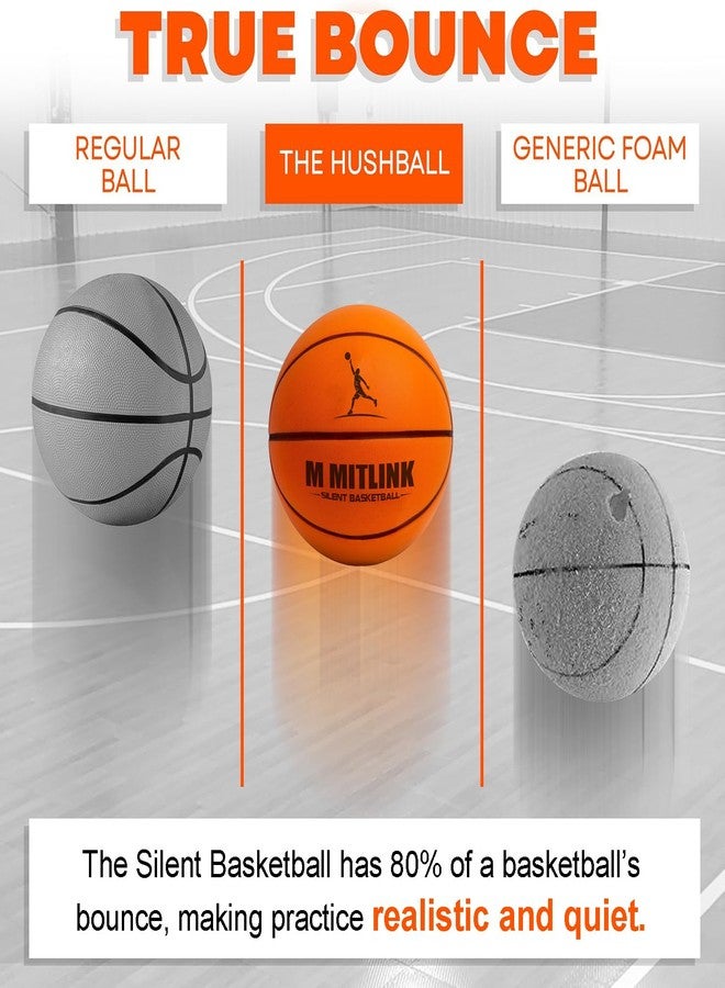 M MITLINK Silent Basketball Dribbling Indoor, Foam Silent Basketball Indoor Training Higher Bounce Noiseless Quiet Ball for Quiet Dribbling Gift for Youth (Tangerine) - Image 5