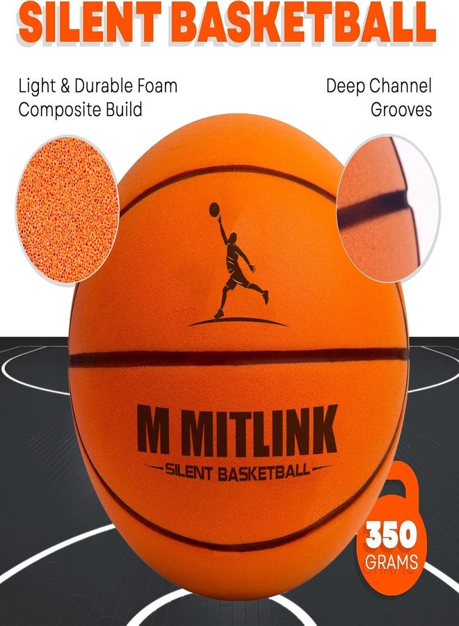 M MITLINK Silent Basketball Dribbling Indoor, Foam Silent Basketball Indoor Training Higher Bounce Noiseless Quiet Ball for Quiet Dribbling Gift for Youth (Tangerine) - Image 3