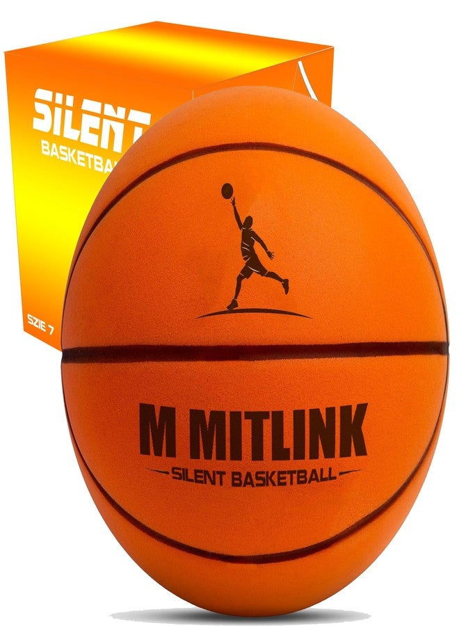 M MITLINK Silent Basketball Dribbling Indoor, Foam Silent Basketball Indoor Training Higher Bounce Noiseless Quiet Ball for Quiet Dribbling Gift for Youth (Tangerine) - Image 1