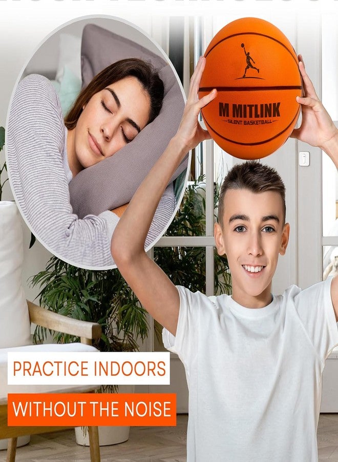 M MITLINK Silent Basketball Dribbling Indoor, Foam Silent Basketball Indoor Training Higher Bounce Noiseless Quiet Ball for Quiet Dribbling Gift for Youth (Tangerine) - Image 4