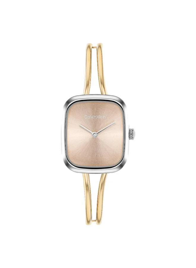 Calvin Klein Two Hand Quartz Movement Watch for Women CK ADORE Collection with Gold Colored Stainless Steel Bracelet - 25100134