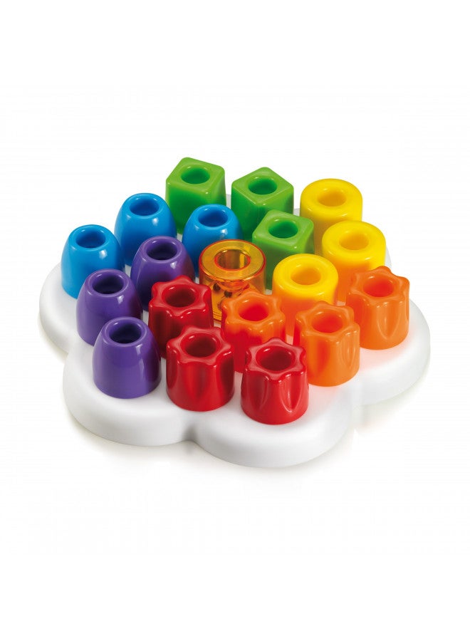 Quercetti Geokid Daisy Maxi - 21 Piece Beginning Stacking & Sorting Pegboard for Ages 1 and Up (Made in Italy) - Image 3