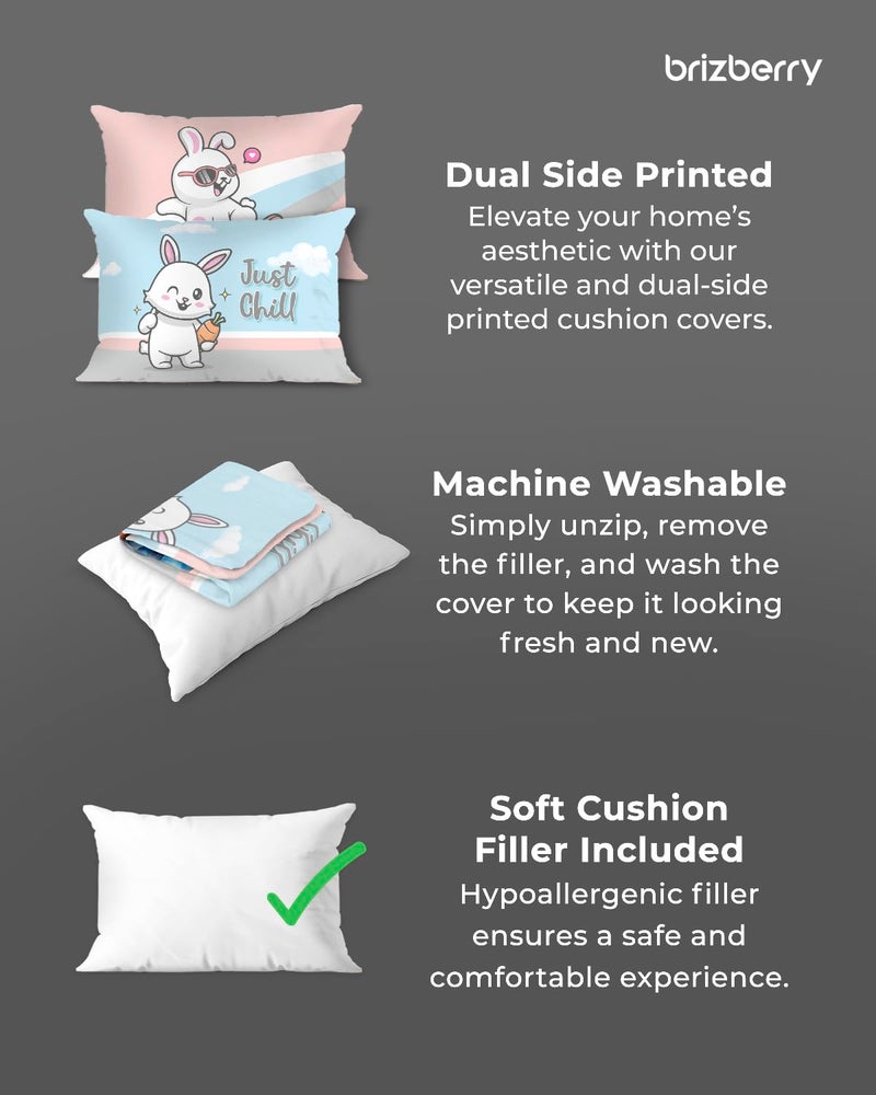 Brizberry® Kids Pillow Cushion with Super Soft Fabric | Animal & Cartoon Prints | 12x18 inches (Design 18) - Image 3