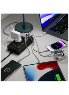 Multi-Port Power HUB 4 USB-A/USB-C Ultimate Home & Office Kit 2M / 3000 Watts AC Output / 18W USB QC3.0 / 20W USB-C PD / 200cm Power Cord with Over-Heat Protection - Black - pzsku/Z85F4A35CBA2F07C4CFAFZ/45/_/1733477343/f2b60f09-395c-4af4-bca0-58c6a19b7605