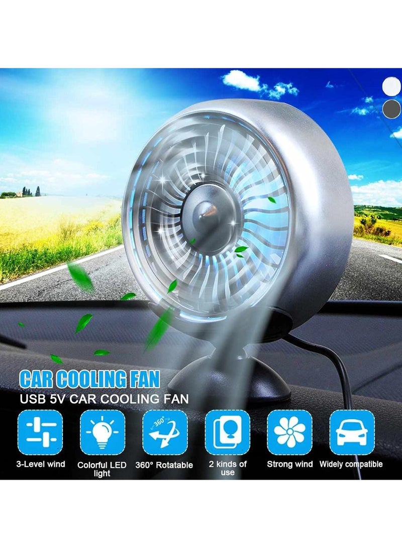 Car Fans Multi-function Mini USB Car Fan Cooler 360 Degree Rotating Cooling Fan Electric Car Circulator 3 Speed Cooler  - Image 2