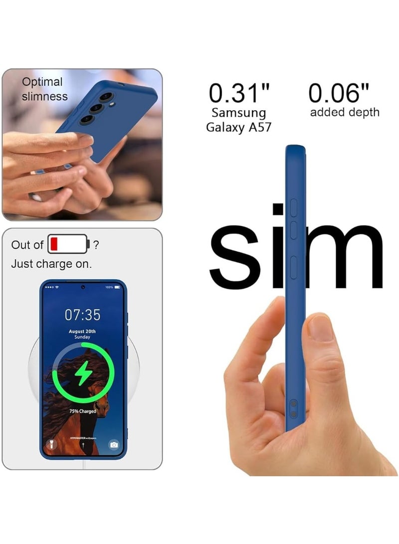غطاء هاتف نحيف أزرق من مادة TPU سيليكون لهاتف Samsung Galaxy A57 - غطاء خلفي مرن غير لامع - Image 3