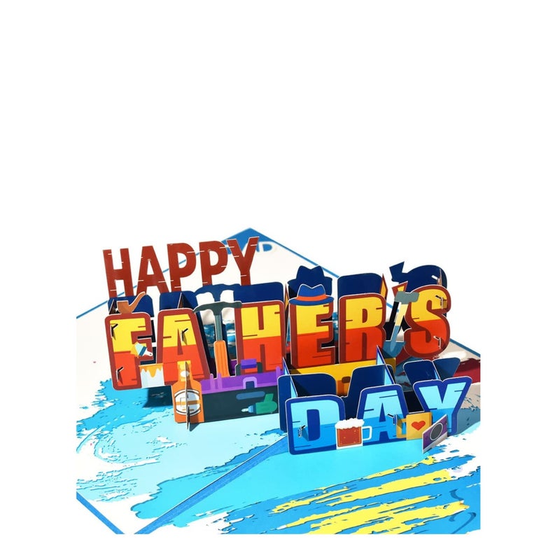 SOLARAE Fathers Day Pop Up Card, Fathers Day Card Pop Up Fathers Day Card gifts for fathers day for Husband Dad uncle grandpa, Happy Fathers Day Card from Daughter, Son, Wife, Kids - Image 1