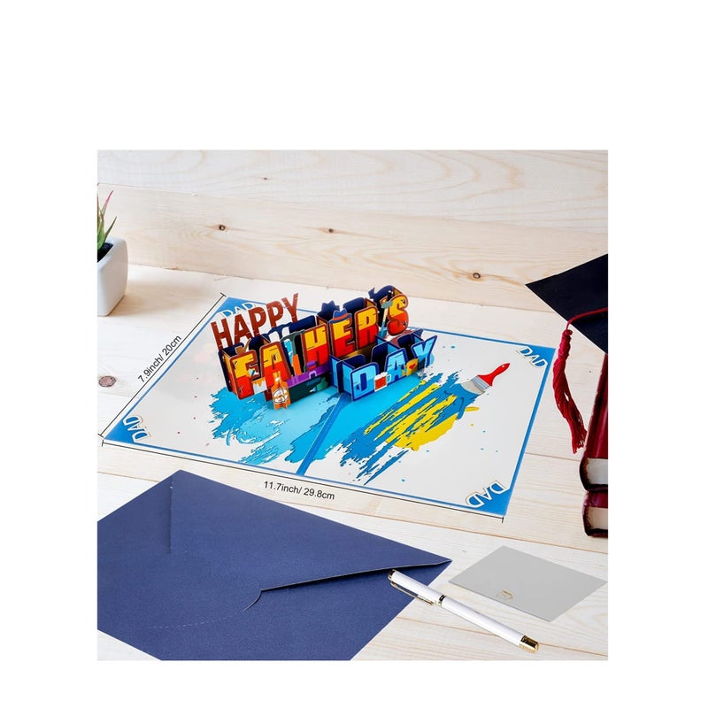 SOLARAE Fathers Day Pop Up Card, Fathers Day Card Pop Up Fathers Day Card gifts for fathers day for Husband Dad uncle grandpa, Happy Fathers Day Card from Daughter, Son, Wife, Kids - Image 4