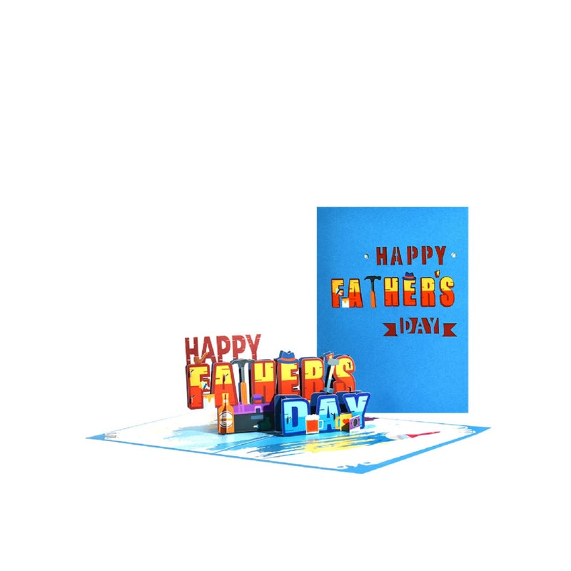 SOLARAE Fathers Day Pop Up Card, Fathers Day Card Pop Up Fathers Day Card gifts for fathers day for Husband Dad uncle grandpa, Happy Fathers Day Card from Daughter, Son, Wife, Kids - Image 2