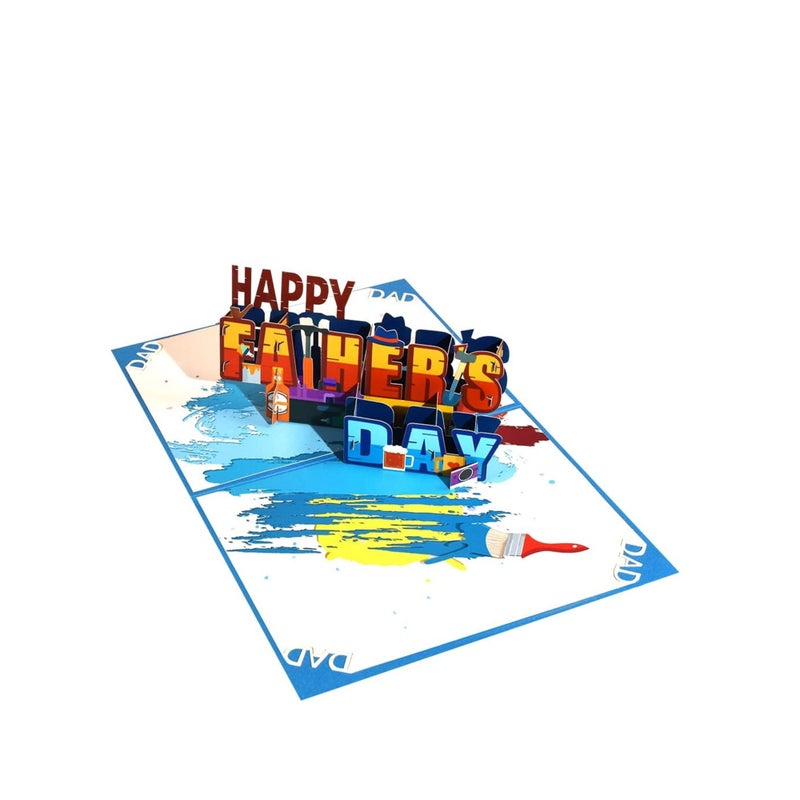 SOLARAE Fathers Day Pop Up Card, Fathers Day Card Pop Up Fathers Day Card gifts for fathers day for Husband Dad uncle grandpa, Happy Fathers Day Card from Daughter, Son, Wife, Kids - Image 3