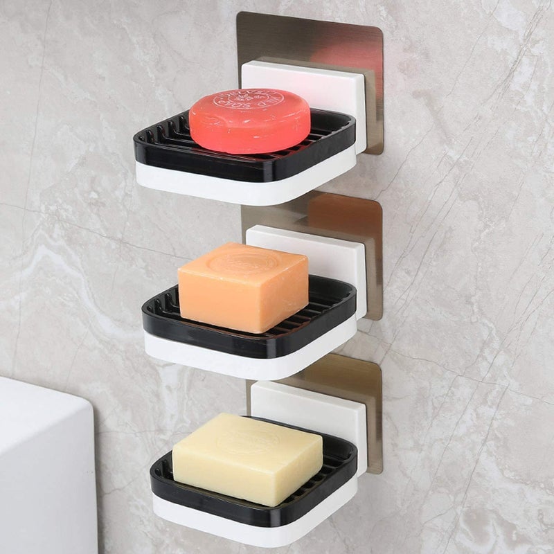Yinikiz Yinikiz Wall Mount Bathroom Soap Holder with Adhesive Sticker Black  - Image 4