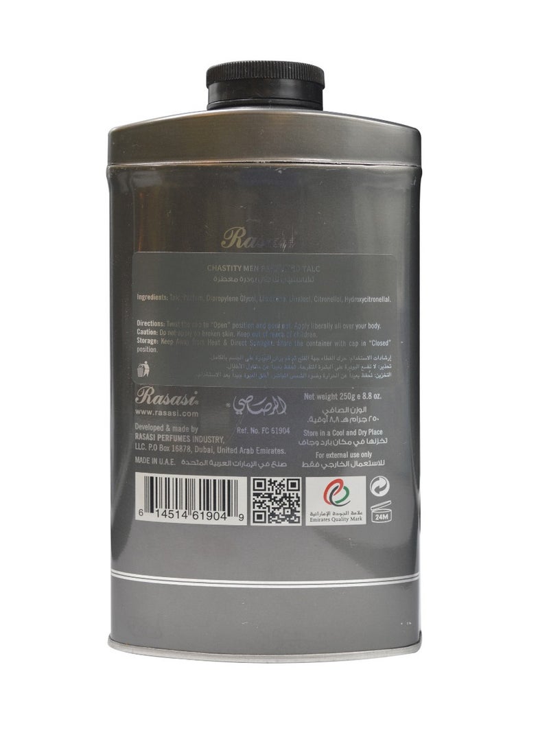 Rasasi Chastity Men Perfumed Talcum Powder 250grams - Image 2